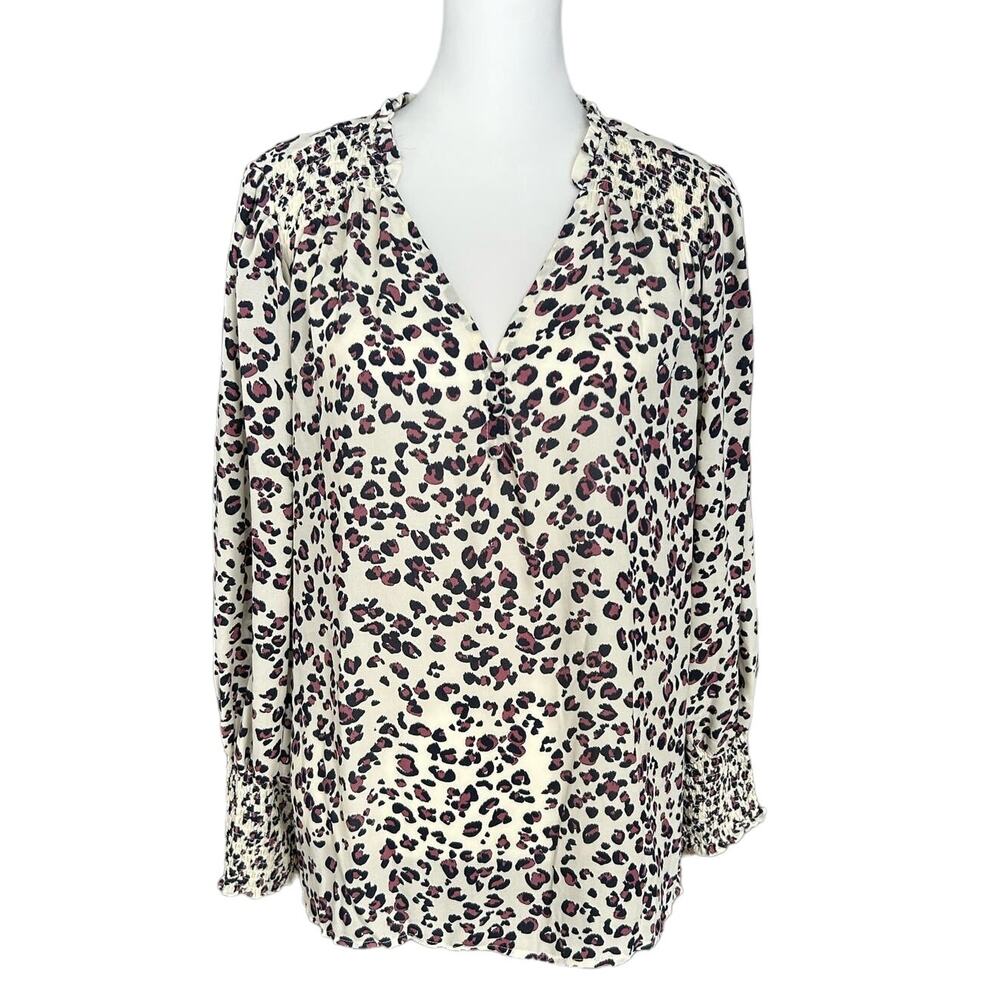 Zac & Rachel Woman Long Sleeve Top 1X White Pink Black